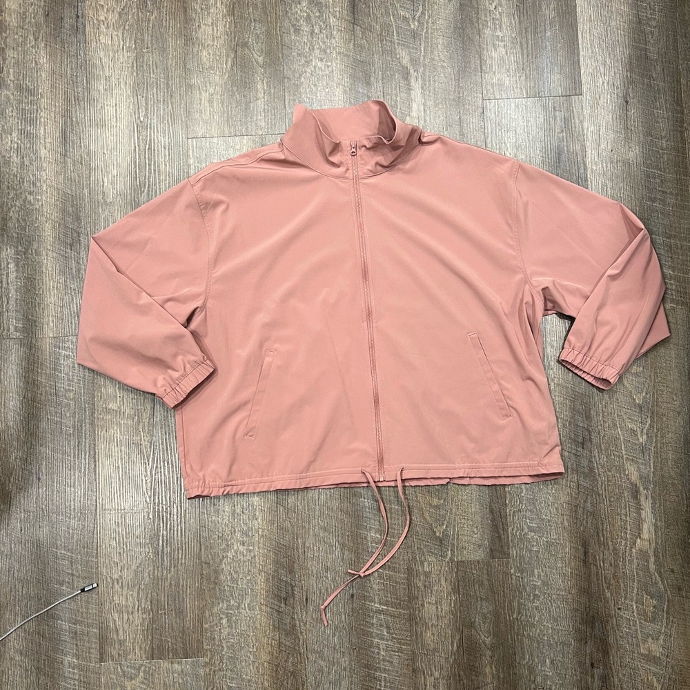 Plus size pink/muted peach athletic zip up never worn